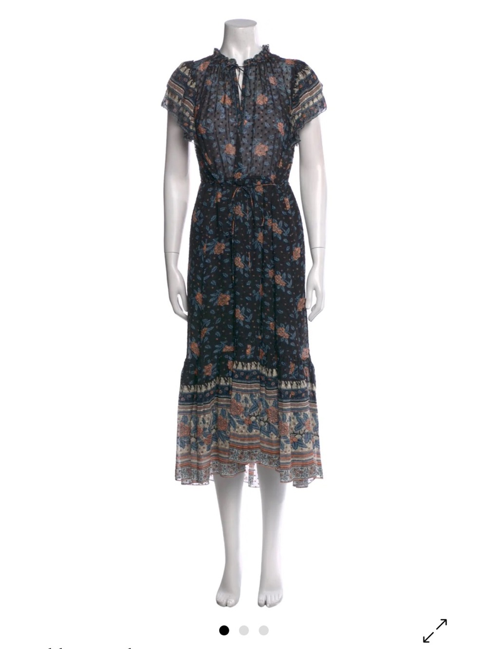 Ulla Johnson silk rose floral midi dress